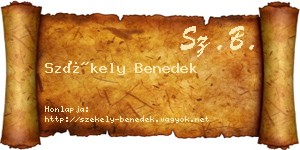 Székely Benedek névjegykártya