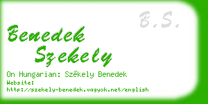 benedek szekely business card